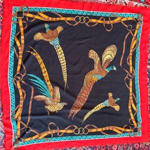 Vintage Pheasant Bold Colors Scarf